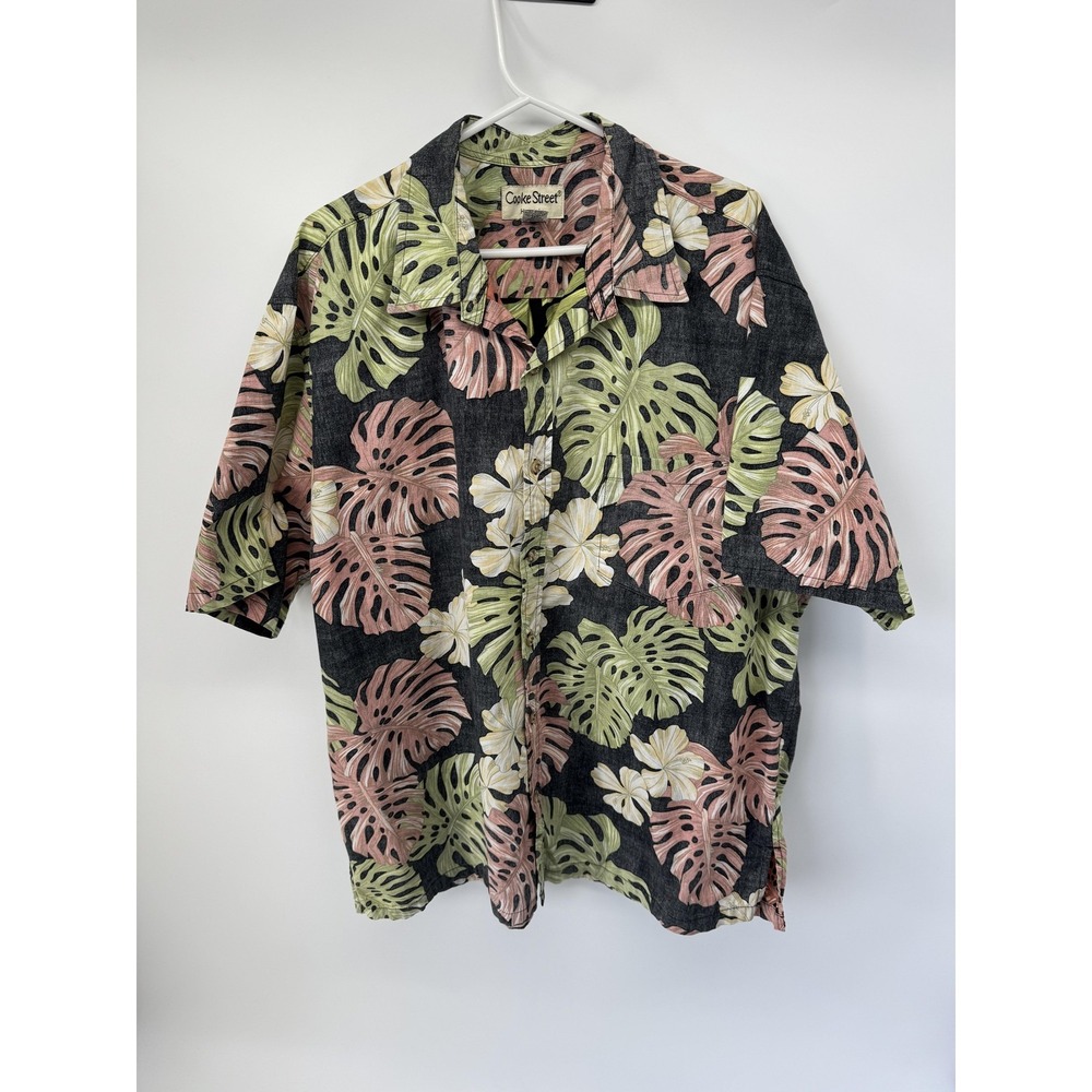 Cooke Street Shirt Mens 2XL Multicolor Hawaiian Floral Button‎ Up Short Sleeve
